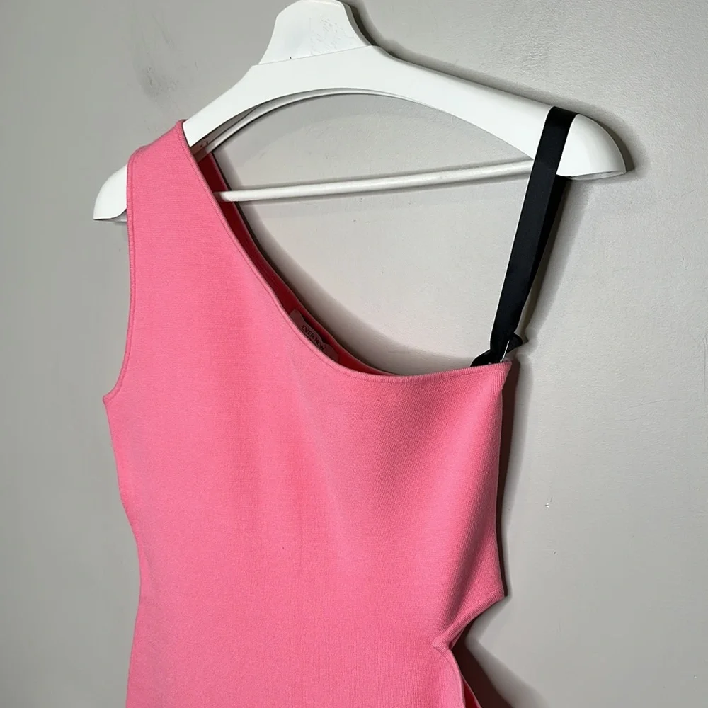 Ever New Everly One Shoulder Cut Out Midi Dress, Barbie - Picture 5 of 14